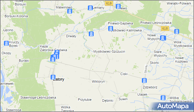 mapa Mierzęcin gmina Zatory, Mierzęcin gmina Zatory na mapie Targeo