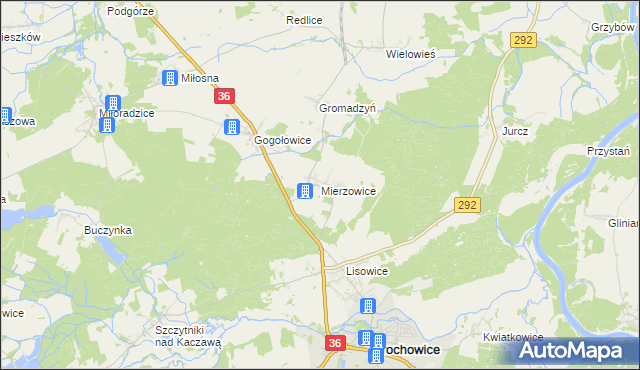 mapa Mierzowice, Mierzowice na mapie Targeo