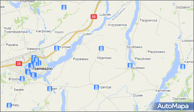 mapa Mijanowo, Mijanowo na mapie Targeo