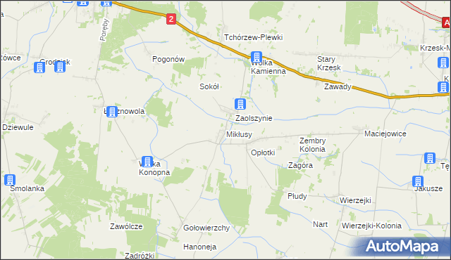 mapa Mikłusy, Mikłusy na mapie Targeo