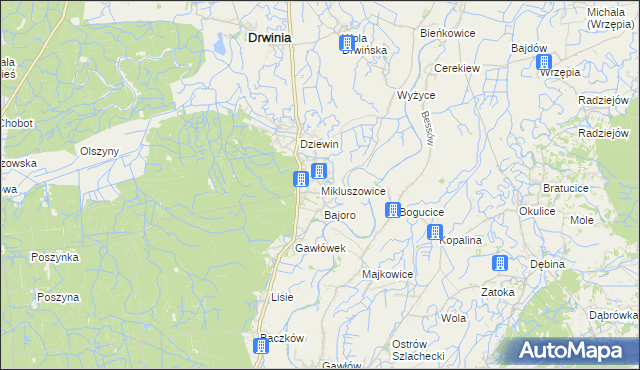 mapa Mikluszowice, Mikluszowice na mapie Targeo