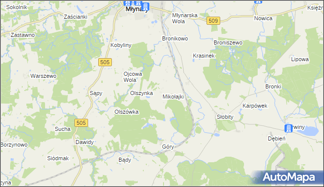 mapa Mikołajki gmina Młynary, Mikołajki gmina Młynary na mapie Targeo
