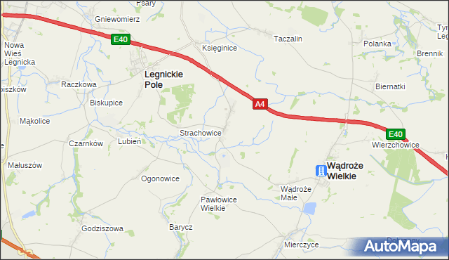 mapa Mikołajowice gmina Legnickie Pole, Mikołajowice gmina Legnickie Pole na mapie Targeo