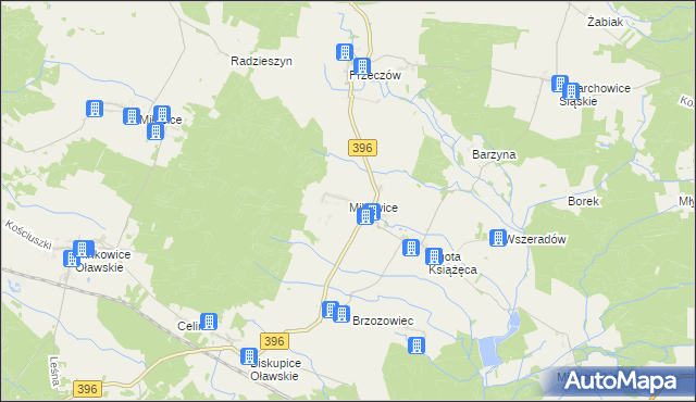 mapa Mikowice gmina Namysłów, Mikowice gmina Namysłów na mapie Targeo