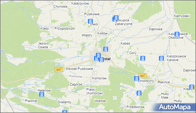 mapa Mikstat, Mikstat na mapie Targeo