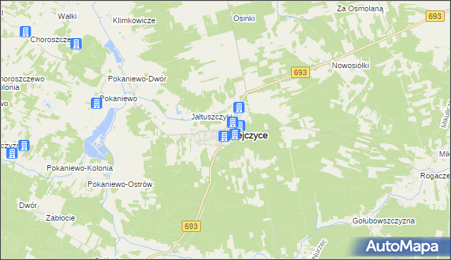 mapa Milejczyce, Milejczyce na mapie Targeo