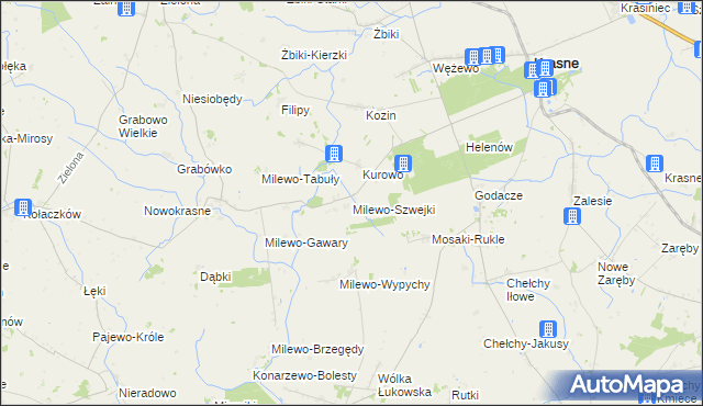 mapa Milewo-Szwejki, Milewo-Szwejki na mapie Targeo