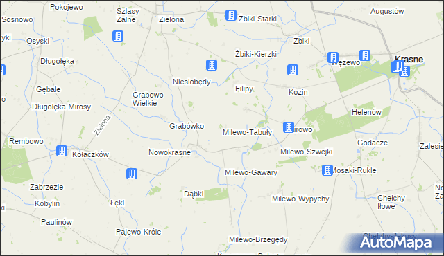 mapa Milewo-Tabuły, Milewo-Tabuły na mapie Targeo