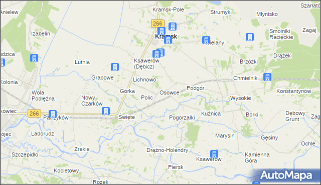 mapa Milin gmina Kramsk, Milin gmina Kramsk na mapie Targeo