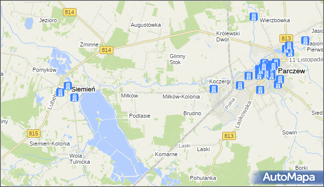 mapa Miłków-Kolonia, Miłków-Kolonia na mapie Targeo