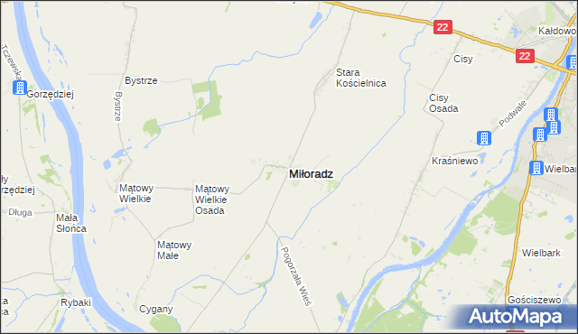 mapa Miłoradz, Miłoradz na mapie Targeo