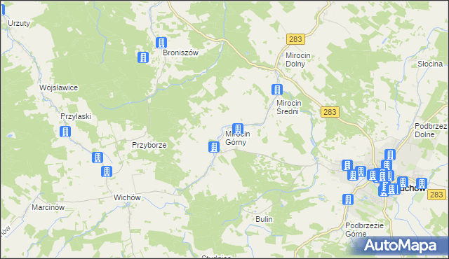 mapa Mirocin Górny, Mirocin Górny na mapie Targeo