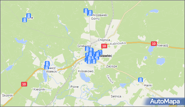 mapa Mirosławiec, Mirosławiec na mapie Targeo