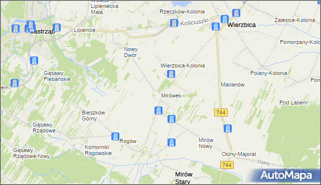 mapa Mirówek, Mirówek na mapie Targeo