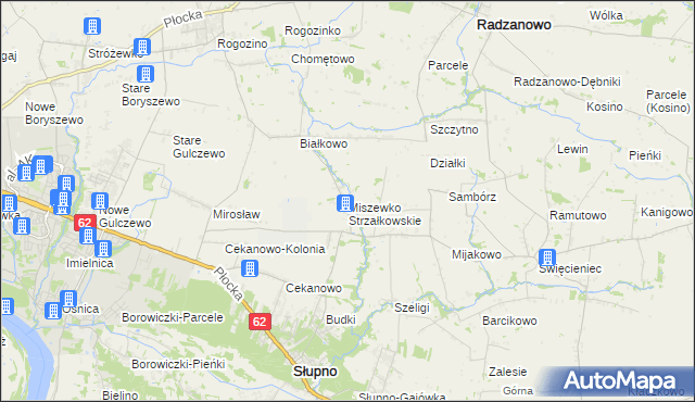 mapa Miszewko Strzałkowskie, Miszewko Strzałkowskie na mapie Targeo