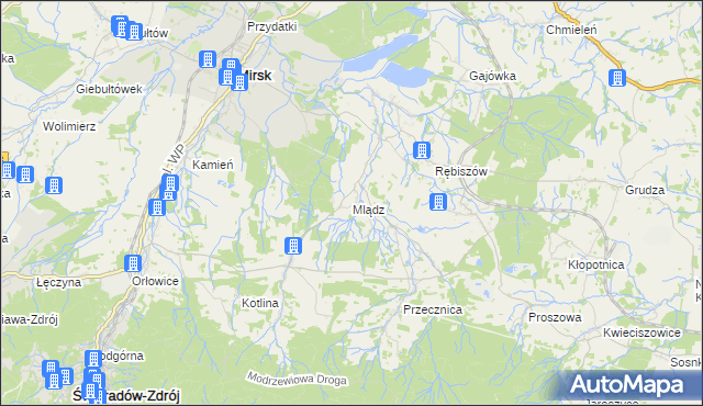 mapa Mlądz, Mlądz na mapie Targeo