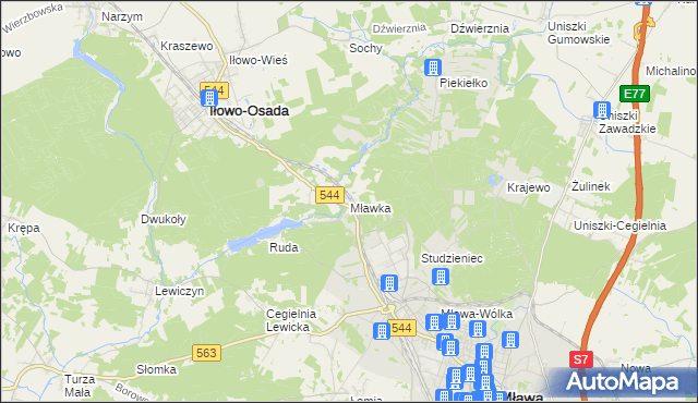 mapa Mławka, Mławka na mapie Targeo