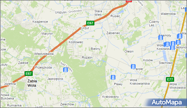 mapa Młochów, Młochów na mapie Targeo