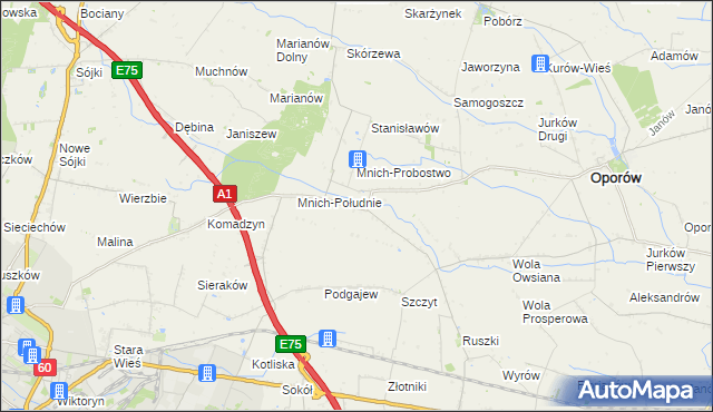 mapa Mnich-Ośrodek, Mnich-Ośrodek na mapie Targeo