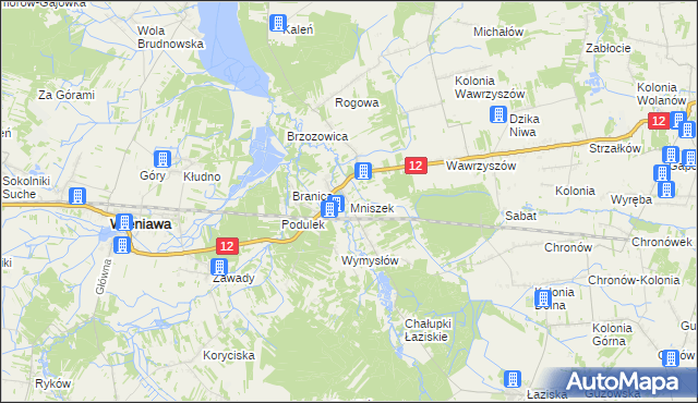mapa Mniszek gmina Wolanów, Mniszek gmina Wolanów na mapie Targeo