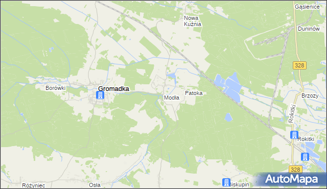 mapa Modła gmina Gromadka, Modła gmina Gromadka na mapie Targeo