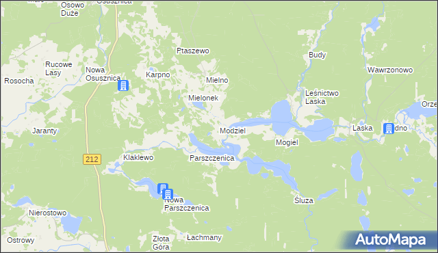 mapa Modziel, Modziel na mapie Targeo