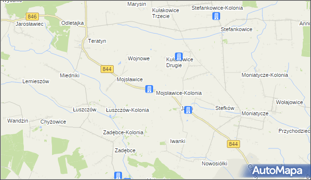 mapa Mojsławice-Kolonia, Mojsławice-Kolonia na mapie Targeo