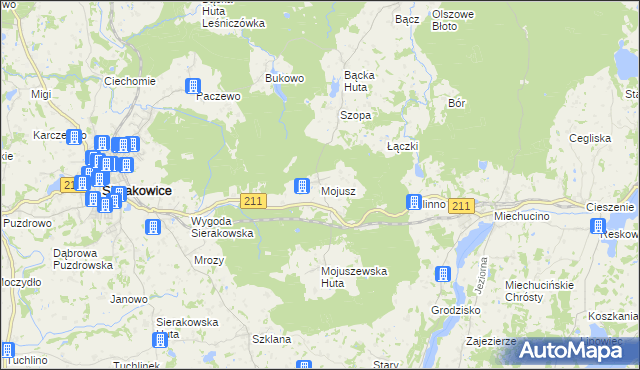 mapa Mojusz, Mojusz na mapie Targeo