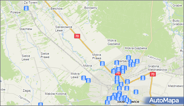 mapa Mokra Prawa, Mokra Prawa na mapie Targeo