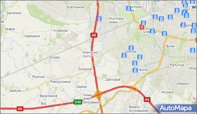 mapa Mokronos Dolny, Mokronos Dolny na mapie Targeo