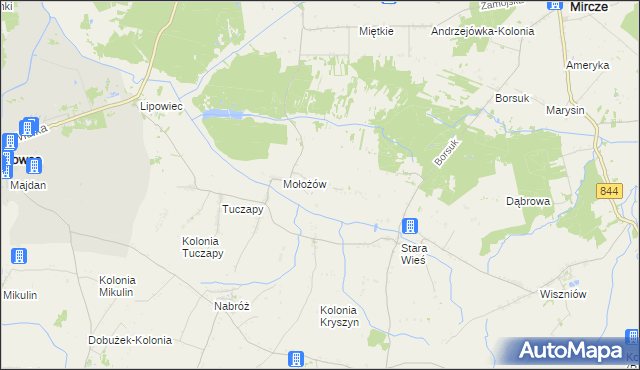 mapa Mołożów-Kolonia, Mołożów-Kolonia na mapie Targeo