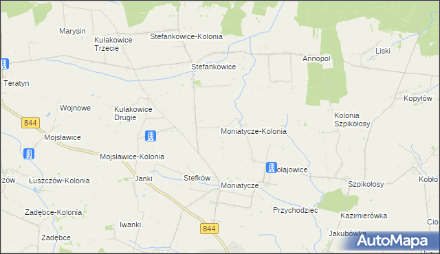 mapa Moniatycze-Kolonia, Moniatycze-Kolonia na mapie Targeo