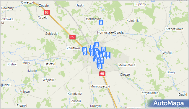 mapa Mońki, Mońki na mapie Targeo