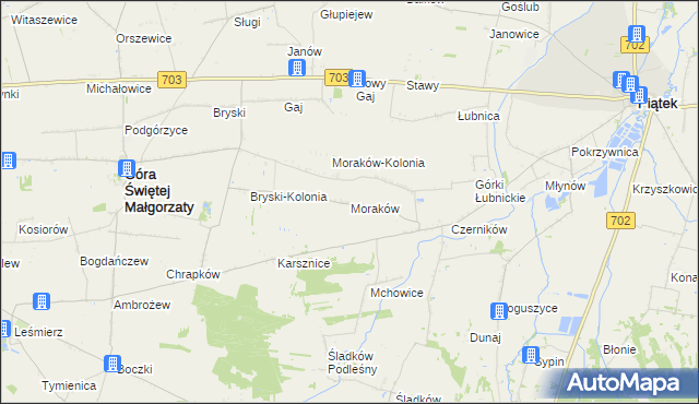 mapa Moraków, Moraków na mapie Targeo