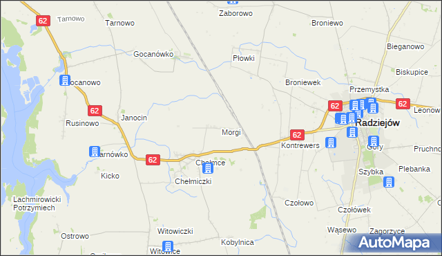 mapa Morgi gmina Kruszwica, Morgi gmina Kruszwica na mapie Targeo