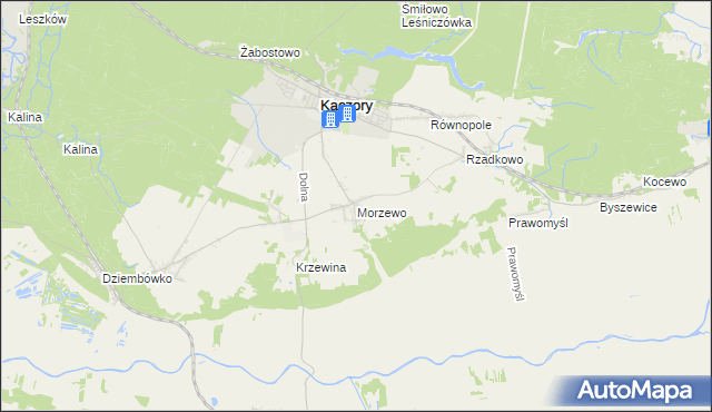 mapa Morzewo, Morzewo na mapie Targeo