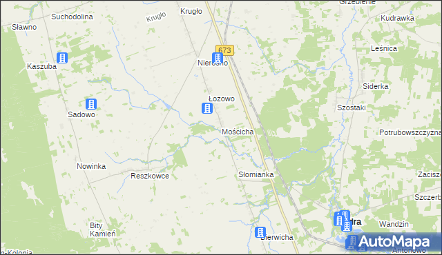 mapa Mościcha, Mościcha na mapie Targeo