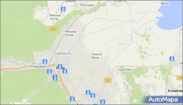 mapa Moście Błota, Moście Błota na mapie Targeo