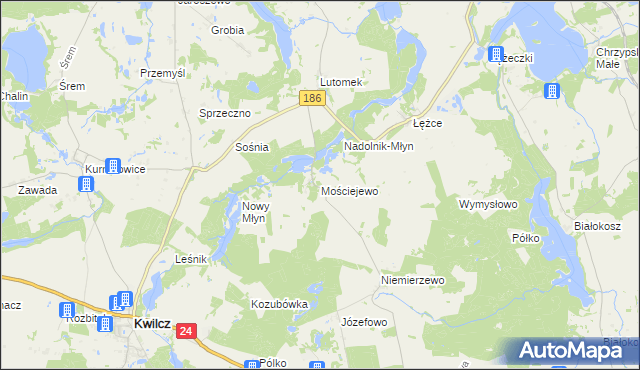 mapa Mościejewo, Mościejewo na mapie Targeo