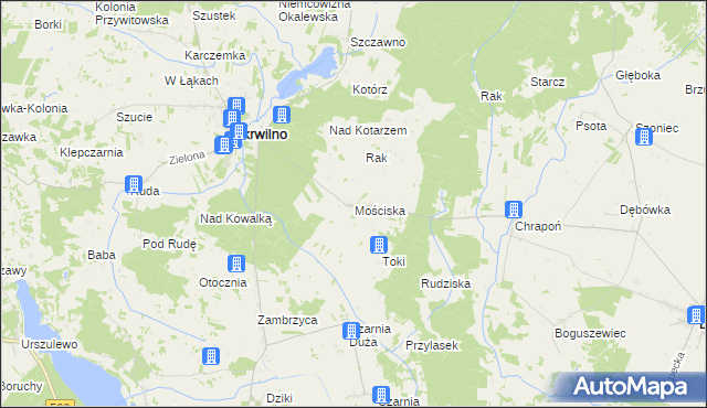 mapa Mościska gmina Skrwilno, Mościska gmina Skrwilno na mapie Targeo