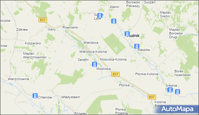 mapa Mościska-Kolonia, Mościska-Kolonia na mapie Targeo