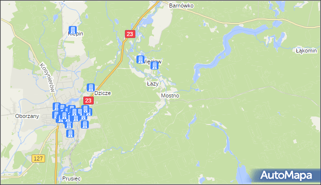 mapa Mostno, Mostno na mapie Targeo