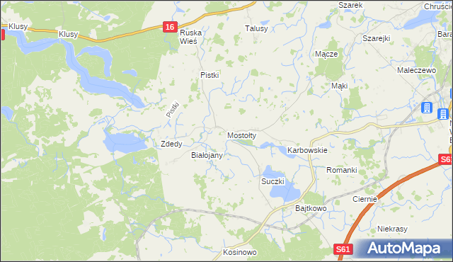 mapa Mostołty, Mostołty na mapie Targeo