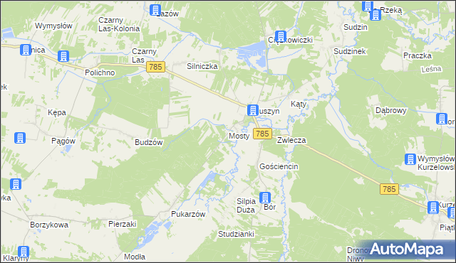 mapa Mosty gmina Żytno, Mosty gmina Żytno na mapie Targeo