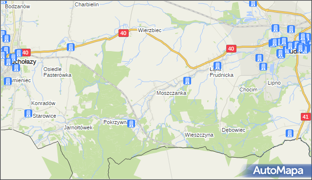 mapa Moszczanka gmina Prudnik, Moszczanka gmina Prudnik na mapie Targeo