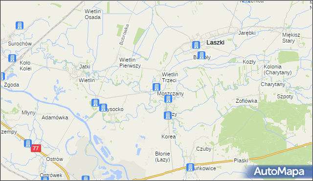 mapa Moszczany, Moszczany na mapie Targeo