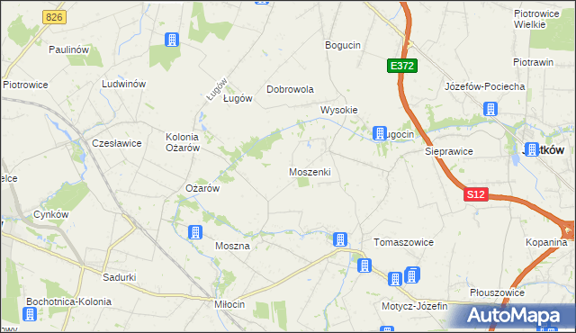 mapa Moszenki, Moszenki na mapie Targeo