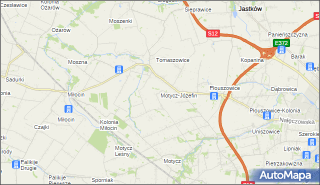 mapa Motycz-Józefin, Motycz-Józefin na mapie Targeo