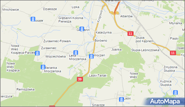 mapa Mroczeń, Mroczeń na mapie Targeo
