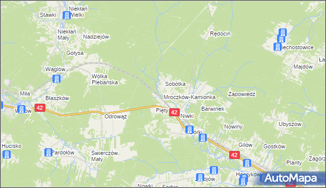 mapa Mroczków-Kamionka, Mroczków-Kamionka na mapie Targeo